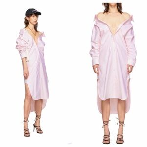 Alexander Wang Falling Off Shoulder illusion Stripe Dress